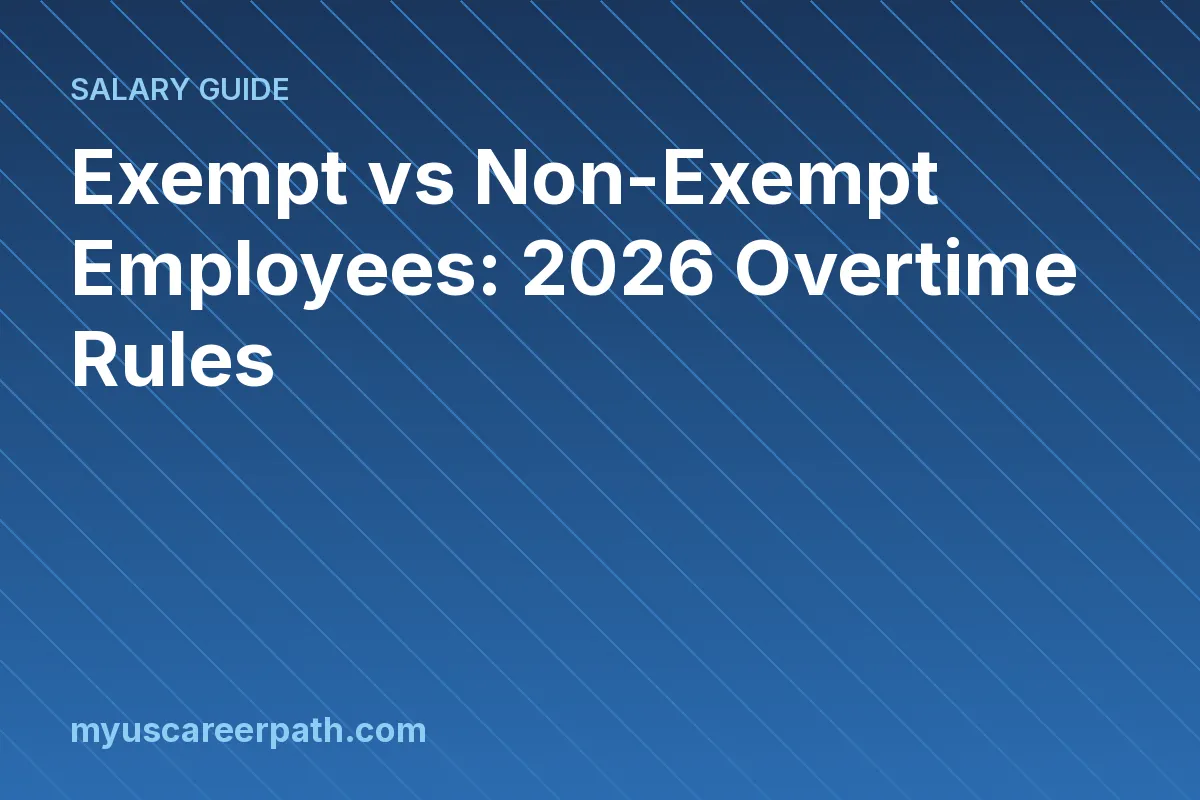 Exempt vs Non-Exempt Employees: 2026 Overtime Rules (myUSCareerPath illustration)
