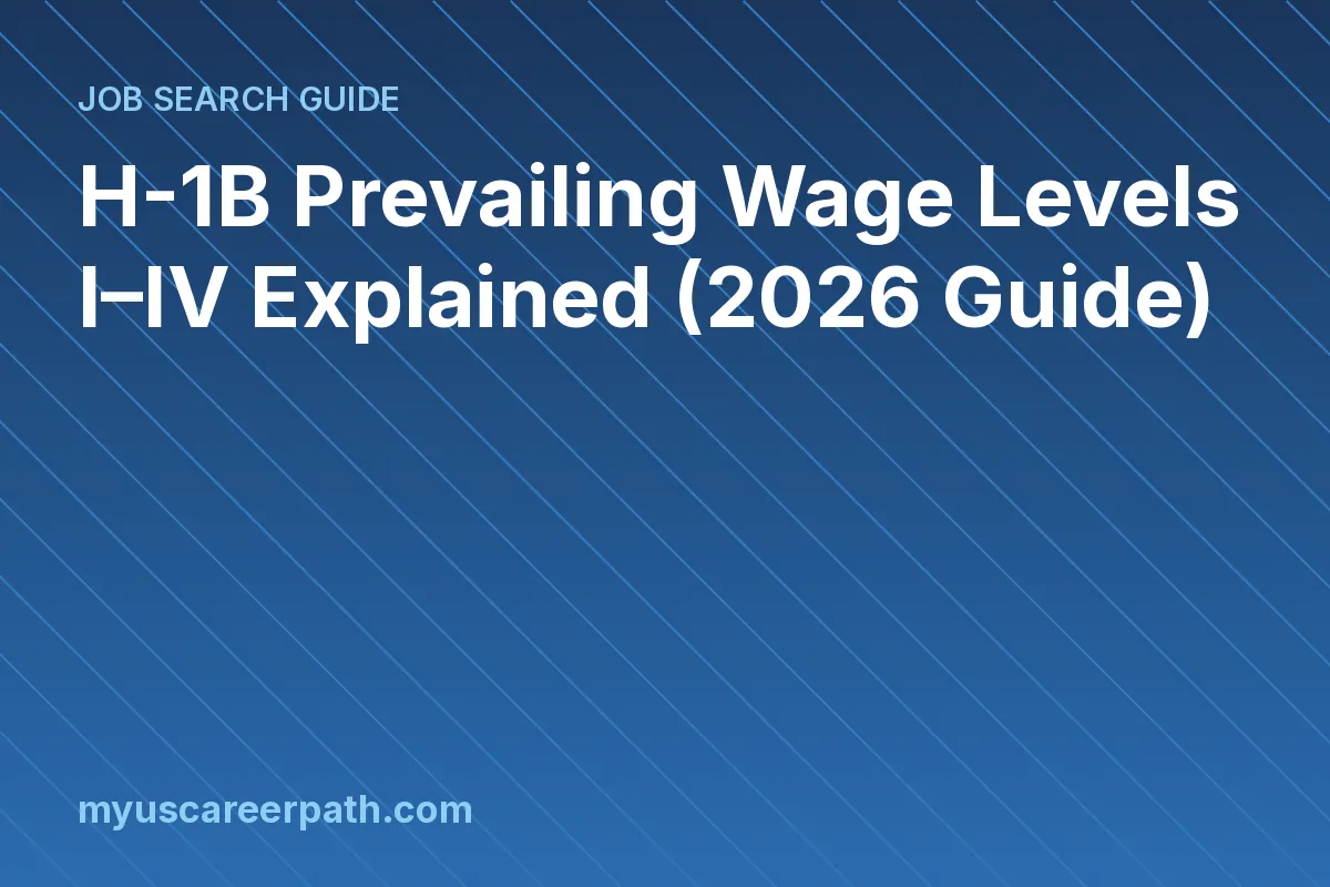 H-1B Prevailing Wage Levels I–IV Explained (2026 Guide) (myUSCareerPath illustration)