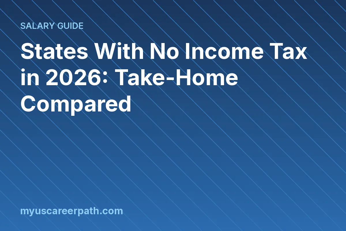 States With No Income Tax in 2026: Take-Home Compared (myUSCareerPath illustration)